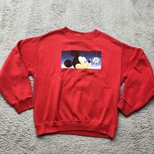 Mickey Mouse Sweatshirt Kids Size Large 10‎ / 12 Vintage 90s Disney Store Red